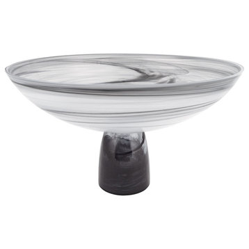 Milky Way Footed Alabaster Glass Centerpiece Bowl, 11x5"