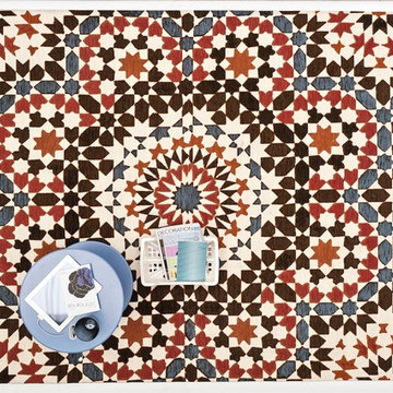 Marocco Area Rug - White, Red, Brown, Orange, and Blue