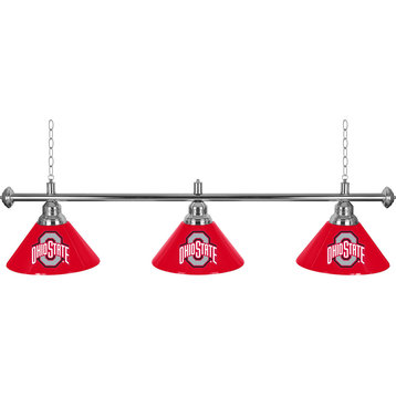 3-Shade Hanging Lamp - Ohio State University Logo 60-Inch Light