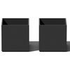 Veadek Geo Series Cube 5" Planter, Black, 5 Inch, 2 Pack