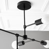 5 Bulb Hanging Lamp Black Chandelier, Model No. 1041