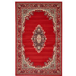 Unique Loom - Unique Loom Red Washington Reza 5' 0 x 8' 0 Area Rug - The gorgeous colors and classic medallion motifs of the Reza Collection will make a rug from this collection the centerpiece of any home. The vintage look of this rug recalls ancient Persian designs and the distinction of those storied styles. Give your home a distinguished look with this Reza Collection rug.