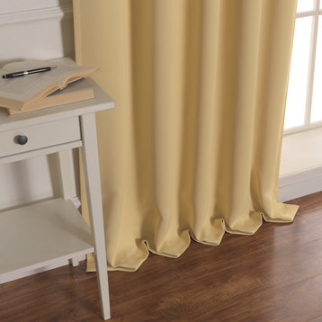 BANDTAB -Thermal Insulated Blackout Knotted Tab Curtain Set, Sunlight, 52" W X 6