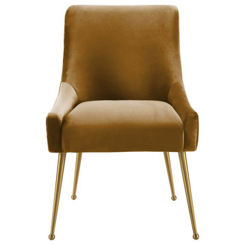 Beatrix Velvet Side Chair, Cognac