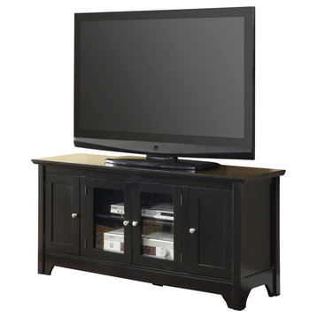 52" Black Wood TV Stand Console