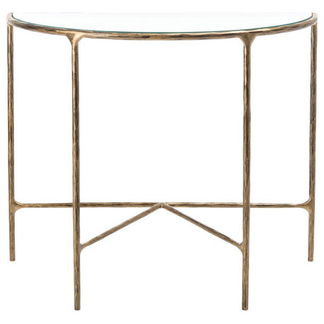 Safavieh Couture Jessa Forged Metal Console Table, Brass