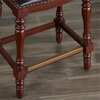 Chester Brown Faux Leather Saddle Seat Farmhouse Style Counter Stool