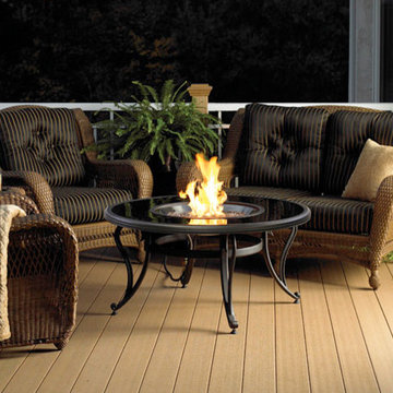 Black Glass Fire Pit Table with Crystal Fire