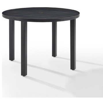 Crosley Furniture Kaplan Round Metal Patio Dining Table in Oil Rubbed Bronze