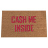 Hand Painted "Cash Me Inside" Doormat, Cherry Lips Red