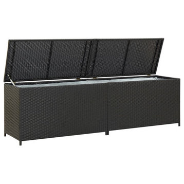 vidaXL Patio Storage Chest Deck Box with Lid Patio Cabinet Storage Chest Black