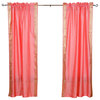 Pink Rod Pocket  Sheer Sari Curtain / Drape / Panel   - 43W x 96L - Pair
