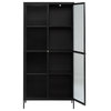 75" Contemporary Glass & Metal Display Cabinet in Black
