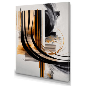 Gold Touch Art Deco III Canvas, 16x32, No Frame
