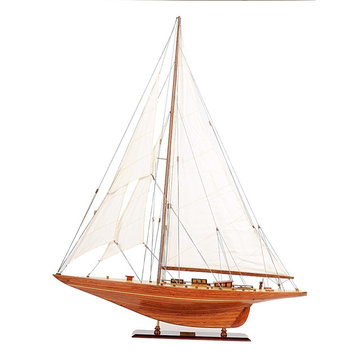 Shamrock Yacht Wooden model sailing boat, Large