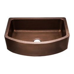 33" Copper Single Bowl Apron Farmhouse Sink - Kitchen Sinks