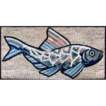 Fish Mosaic Art, Pollock, 12"x24"