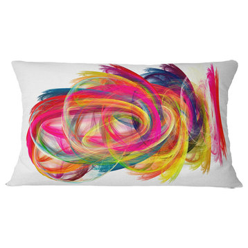 Colorful Thick Strokes Abstract Throw Pillow, 12"x20"