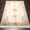 6'x9' Hand Knotted Wool Aubusson Savonnerie Oriental Area Rug Ivory, Gray