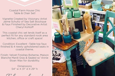 Coastal Chic Farmhouse Table & Chairs