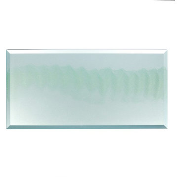 Forever 8 in x 16 in Reverse Bevel Glass Subway Tile in Glossy Whirlpool Green