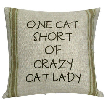 Crazy Cat Lady Throw Pillow with Insert 12"x12"
