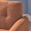 GDF Studio Joseline Mid Century Modern Petite Fabric Club Chair, Burnt Orange