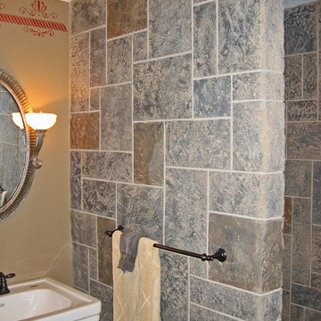 Bathroom with Decorative Concrete Walls