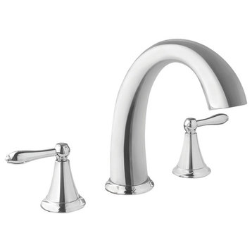 Virtu USA Alexis Polished Chrome Widespread Bathroom Sink Basin Waterfall Faucet
