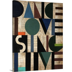 Contemporary Prints And Posters Gallery-Wrapped Canvas Entitled Dance Love Sing Live, 16"x20"