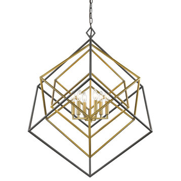 Euclid 6-Light Chandelier, Olde Brass/Bronze