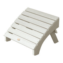 Highwood - Outdoor Folding Adirondack Ottoman, Whitewash - Outdoor Footstools And Ottomans