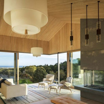 Three Sided Custom Open Fireplace