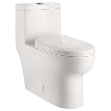 Standard ADA Height One-Piece Elongated Toilet, Dual Flush, 0.8/1.28 GPF