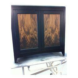 Flame-Grain Walnut Panel Shoe Cabinet - Shoe Storage