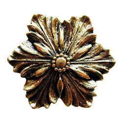 Inviting Home Inc. - Opulent Flower Knob, Bright Brass - Cabinet And Drawer Knobs