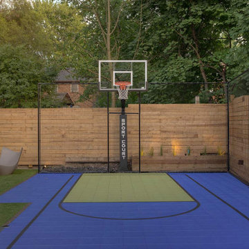 Elegant Toronto Backyard Landscaping Project with Sports Court