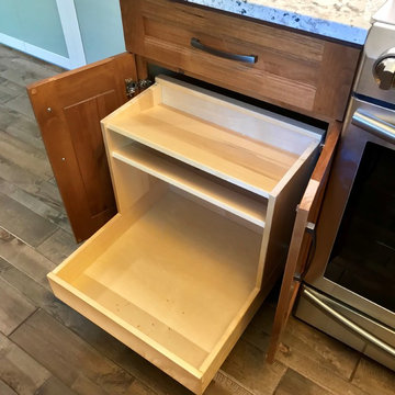 Dura Supreme Cabinets Knotty Alder Butternut Romanix Granite Galley Kitchen