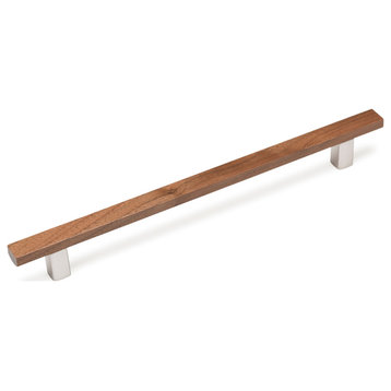 Century 40669A Wood 6-5/16 Inch Center to Center Bar Cabinet Pull - Brushed