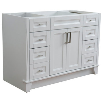 48" Single Sink Vanity, White Finish- Cabinet Only
