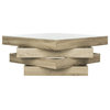 Mollie Mid Century Geometric Wood Coffee Table, Light Gray