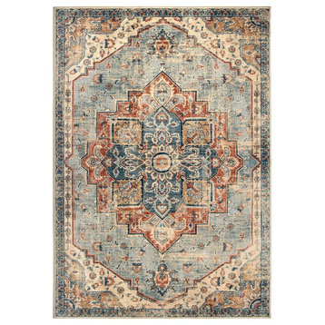 Palmetto Living by Orian Alexandra King Fisher Pale Blue Area Rug, 5'3"x7'6"