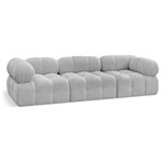 Meridian Furniture - Ames Boucle Fabric Modular Sofa, Grey, 3-Piece: 1 Armless Chair, 2 Corner Chair - Introduce a touch of modern sophistication to your living area with the exquisite Ames Boucle Fabric Sofa. With plush grey boucle fabric and unique design, it will elevate the visual appeal of your living space. This elegant and captivating sofa can be mixed and matched with other pieces from the collection to create an endless array of stunning looks. So, get ready to transform your living area into an inviting and stylish haven with the Ames Boucle Fabric Sofa.