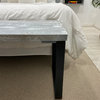 Bedroom or Entryway Bench, Heavy Duty Industrial Metal Legs, Blue Powderwash, Length 52", Fits Full Bed