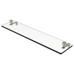 Allied Brass - Foxtrot 22" Glass Vanity Shelf with Beveled Edges, Polished Nickel - Add space and organization to your bathroom with this simple, contemporary style glass shelf. Featuring tempered, beveled-edged glass and solid brass hardware this shelf is crafted for durability, strength and style. One of the many coordinating accessories in the Allied Brass Foxtrot Collection, this subtle glass shelf is the perfect complement to your bathroom decor.