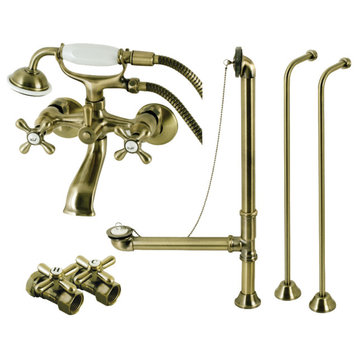 CCK265AB Wall Mount Clawfoot Faucet Package, Antique Brass