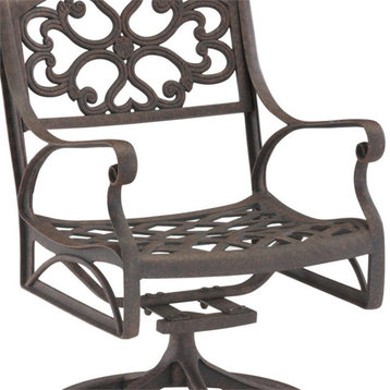 Homestyles Sanibel Aluminum Outdoor Swivel Rocking Chair in Bronze