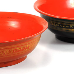 Burmese Lacquer Bowl - Decorative Bowls