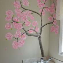 Cherry Tree Mural in Bathroom