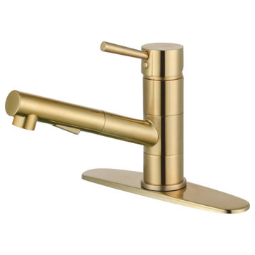 Kingston Brass LS840.DL Concord 1.8 GPM 1 Hole Pull Out Kitchen - Brushed Brass